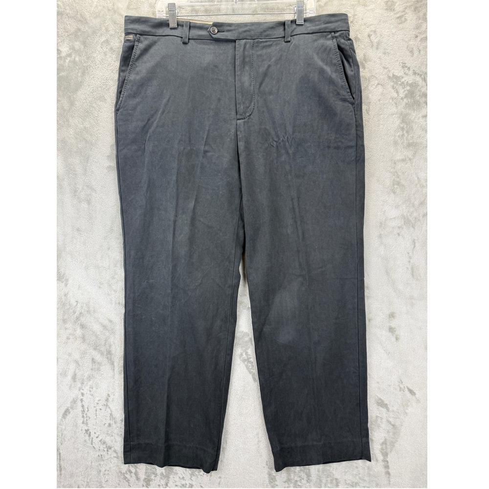 Tommy Bahama Mens Silk Cotton Herringbone Dress Pants Charcoal Grey 38x30